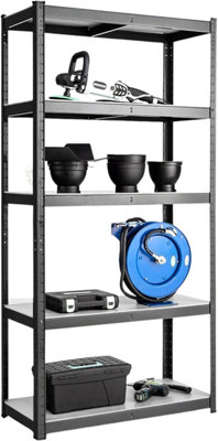 Customizable Garage Shelving Units - Metal Storage Shelves H70.8 x W35.4 x D11.8 in 1 Bay - 5 Tier Waterproof MDF, Boltless Design