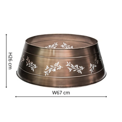 Cut Out Mistletoe Tree Skirt - Iron - L25 x W67 x H67 cm - Bronze