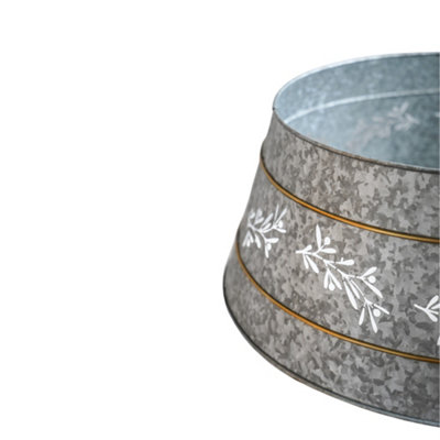 Cut Out Mistletoe Tree Skirt - Iron - L25 x W67 x H67 cm - Galvanised