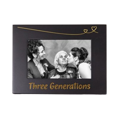 Cute and Modern Three Generations 4 x 6 Black Photo Frame with Gold ...