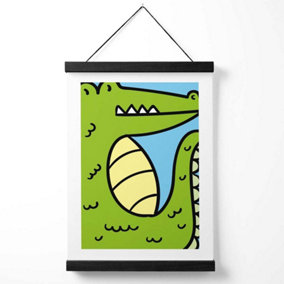 Cute Cartoon Style Crocodile Medium Poster with Black Hanger