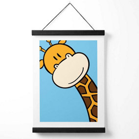 Cute Cartoon Style Giraffe Face Medium Poster with Black Hanger