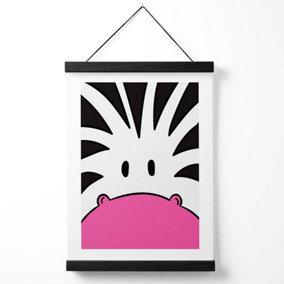 Cute Cartoon Style Zebra Face Medium Poster with Black Hanger