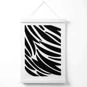 Cute Cartoon Style Zebra Print Poster with Hanger / 33cm / White