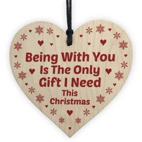 Cute Christmas Gift For Boyfriend Husband Wife Girlfriend Wood Heart Love Gift