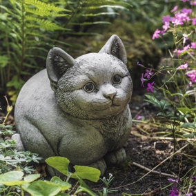 Cute Fat Cat Solid Stone Garden Ornament