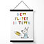 Cute New Player in Town Scandi Quote Medium Poster with Black Hanger