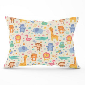 Cute Pastel Jungle Animals Cushions 33cm x 48cm