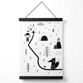 Cute Scandi Map  Medium Poster with Black Hanger