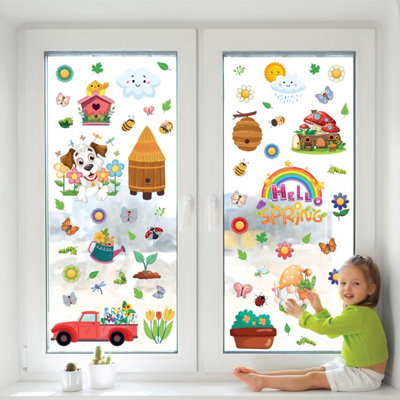 Cute Spring Vector For Kids Spring Window Clings