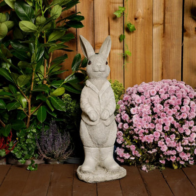 Cute Stone Cast Peter Rabbit Large Garden Sculpture