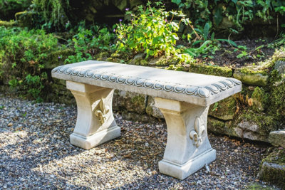 Cute Straight Stone Garden Bench