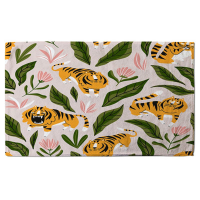 cute tigers and tropical leaves and flowers (Bath Towel) / Default Title Price Comparisons | Compare The Build