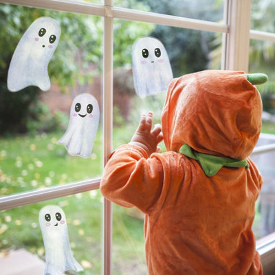Cute White Ghosts Window Sticker Pack
