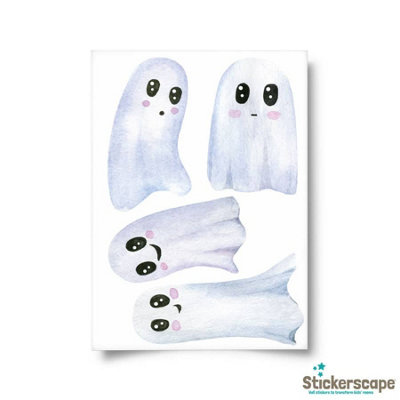 Cute White Ghosts Window Sticker Pack