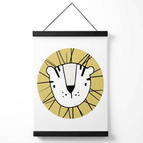 Cute Yellow Lion Scandi Animal Medium Poster with Black Hanger