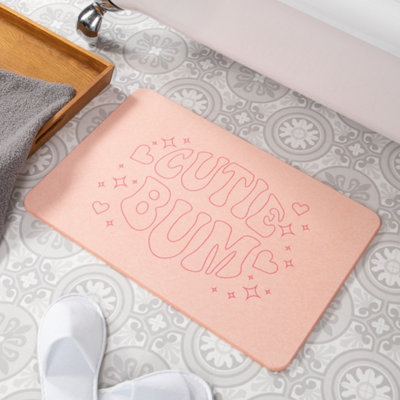 Cutie Bum Pink Stone Non Slip Bath Mat DIY at B&Q