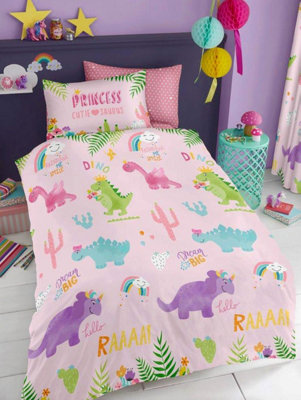 Cutie-Saurus Single Duvet Cover and Pillowcase Set