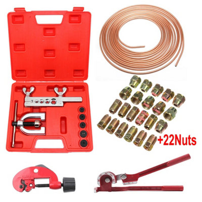 3/16 Brake Line with Flaring Tool Kit - 25 ft 3/16 Copper Coated Brake