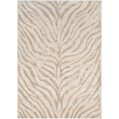 CYBELE Scandi Boho Zebra Light Grey Area Rug 120 x 170 cm