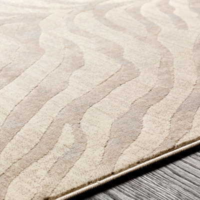 CYBELE Scandi Boho Zebra Light Grey Area Rug 160 x 220 cm