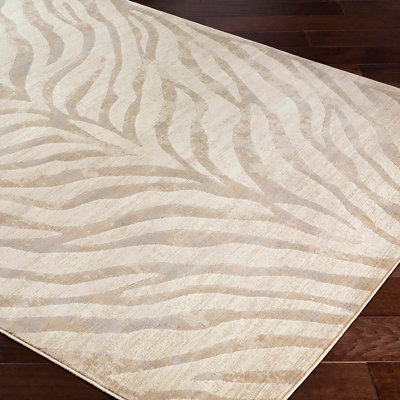 CYBELE Scandi Boho Zebra Light Grey Area Rug 160 x 220 cm