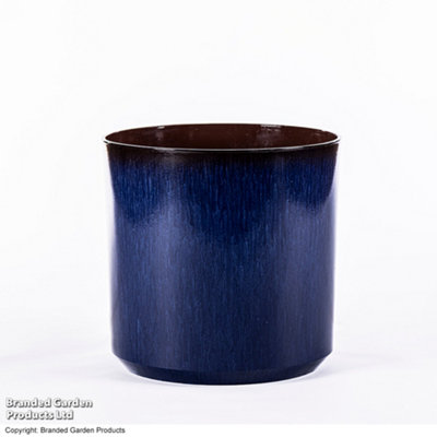 Cylinder Glazed Ocean Blue 26cm Planter