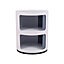 Cylindrical Multi Tiered Plastic Bedside Storage Drawers Unit Drawer Bedside Chest 40cm H