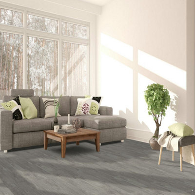 Cypress Grey 2.0mm Vinyl Flooring Wood Effect Plank For Domestic ...