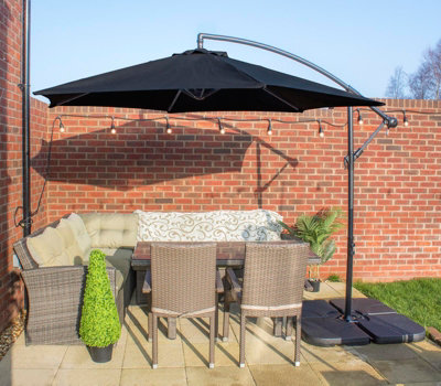 Cyrus Banana Cantilever Parasol Black