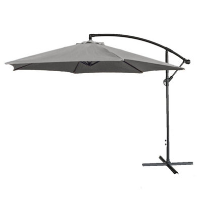 Cyrus Banana Cantilever Parasol Grey at B&Q