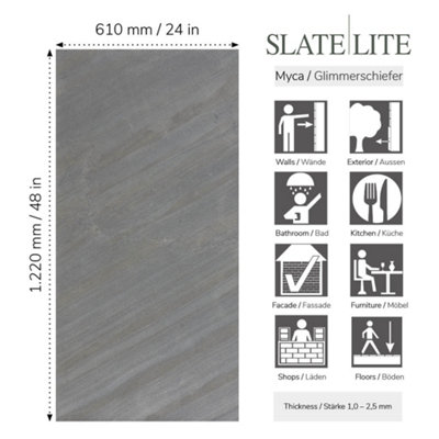 D Black Line Slate Veneer 122 x 61cm Sheet