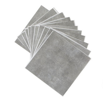 d-c-fix Concrete Grey Self Adhesive Vinyl Floor Tiles Pack of 11 (1sqm)