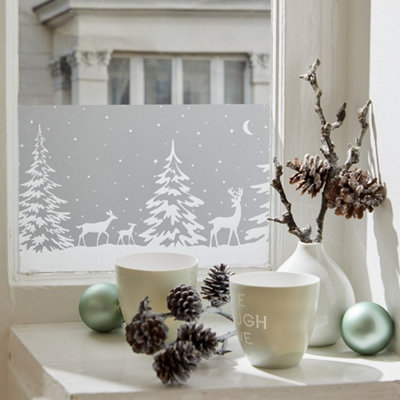 dcfix Forest Premium Static Cling Christmas Window Film Border for