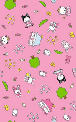 d-c-fix Girls Pink Happy Friends Kiten Vinyl Fablon - 2m x 45cm Roll 346-0533