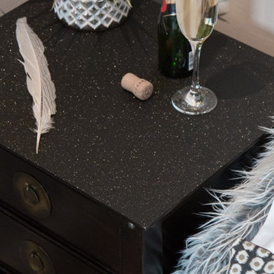 d-c-fix Glitter Black Self Adhesive Vinyl Wrap for Crafts and Decoration 2m(L) 67.5cm(W) - 4