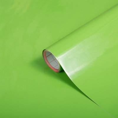 D-c-fix Gloss Apple Green (8090) RAL 6018 Sticky Back Furniture Wrap (L)200cm (W)67.5cm