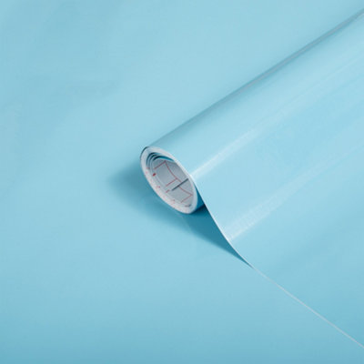 D-c-fix Gloss Aqua (8170) RAL 5012 Sticky Back Furniture Wrap (L)200cm (W)67.5cm