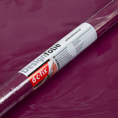D-c-fix Gloss Berry (0673) RAL 4004 Sticky Back Furniture Wrap (L)200cm (W)45cm