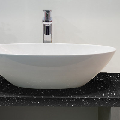 D-C-Fix Gloss Black Granite Self-adhesive Furniture Wrap (L)15m (W)675mm - 3