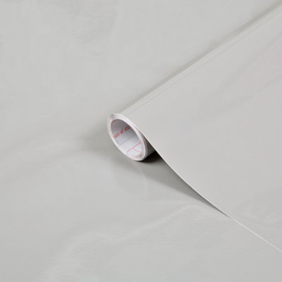 D-C-Fix  Gloss Light Grey RAL 7035 Self-adhesive Furniture Wrap (L)15m (W)675mm