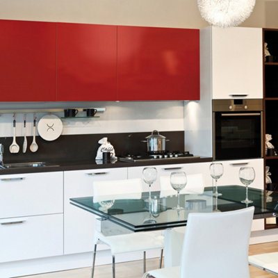 D-c-fix Gloss Signal Red (8345) RAL 3001 Sticky Back Furniture Wrap (L)200cm (W)67.5cm - 7