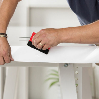 D-c-fix Gloss White (5145) RAL 9016 Sticky Back Furniture Wrap (L)15m (W)90cm - 5
