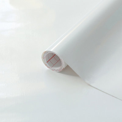 D-C-Fix  Gloss White Self-adhesive Furniture Wrap (L)15m (W)675mm