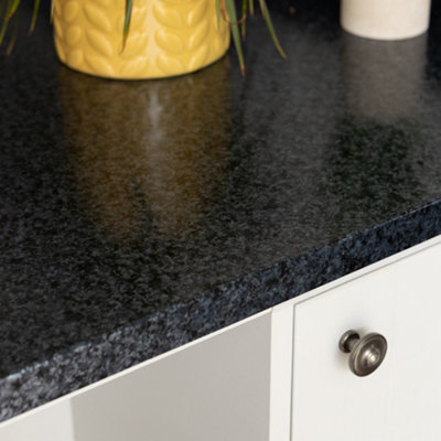d-c-fix Granite Black Self Adhesive Vinyl Wrap Film for Kitchen Worktops and Furniture 1m(L) 67.5cm(W) - 4