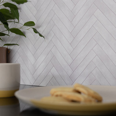 d-c-fix Grey Chevron 3D Splashback Wallpaper for Kitchen and Bathroom ...