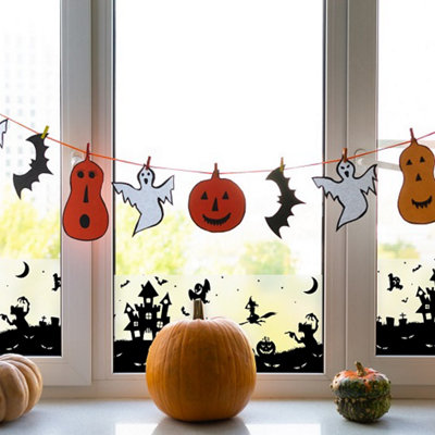 d-c-fix Halloween Spooky Premium Static Cling Window Film Border for Décor 1.5m(L) 20cm(W)