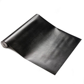 d-c-fix Leather Effect Black Self Adhesive Vinyl Wrap Film for Furniture and Decoration 10m(L) 90cm(W)