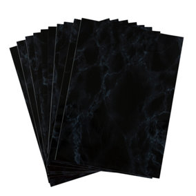 d-c-fix Marble Black Self Adhesive Vinyl A4 Craft Pack (10 sheets)
