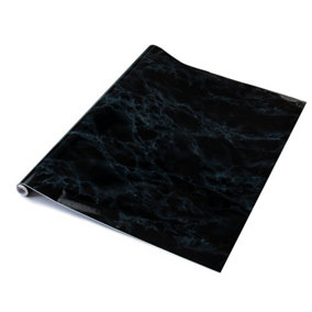 d-c-fix Marble Black Self Adhesive Vinyl Wrap Film for Kitchen Worktops and Furniture 10m(L) 67.5cm(W)